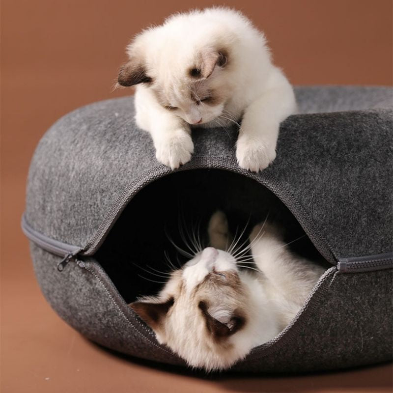 Felt Pet Cat House Cat Tunnel Bed Cats Interactive Toys Funny Kitten Large Cat Exercising Toy Removable Pet Products Cat Villa